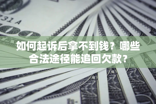武汉如何起诉后拿不到钱？哪些合法途径能追回欠款？