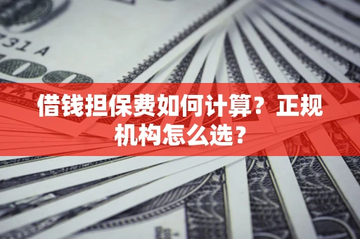 武汉借钱担保费如何计算？正规机构怎么选？