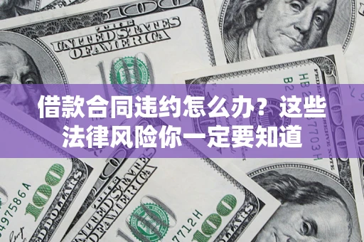 武汉借款合同违约怎么办？这些法律风险你一定要知道
