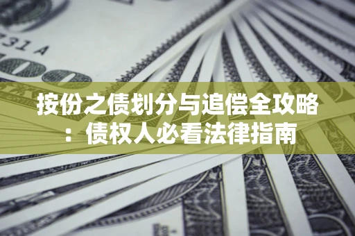 武汉按份之债划分与追偿全攻略：债权人必看法律指南